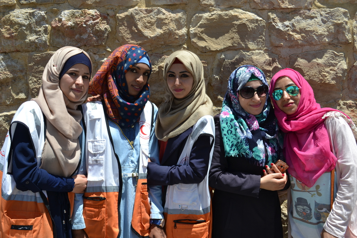 Youth workers on a day out in Hebron (David Kattenburg)